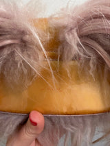 Rare Dior by John Galliano FW 2003 Pink Mongolian fur & Patent Leather Columbus Clutch - runway piece - TUV #88885