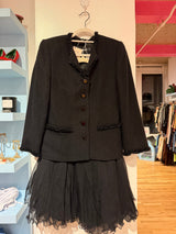 Louis Feraud black beaded blazer set TUV #1111