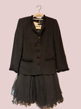 Louis Feraud black beaded blazer set TUV #1111