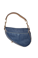 Dior denim saddle bag with gold hardware