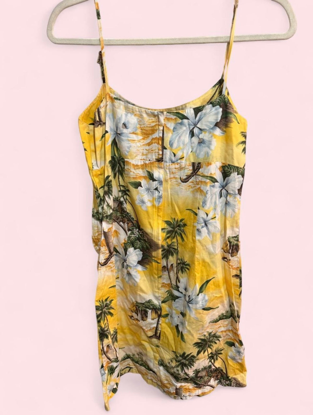 100% cotton Hawaiian yellow dress - SKU TUV #85