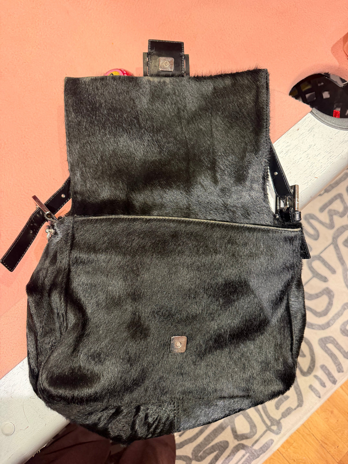 “As Is” Fendi Ponyhair Black Mama Baguette TUV #26135