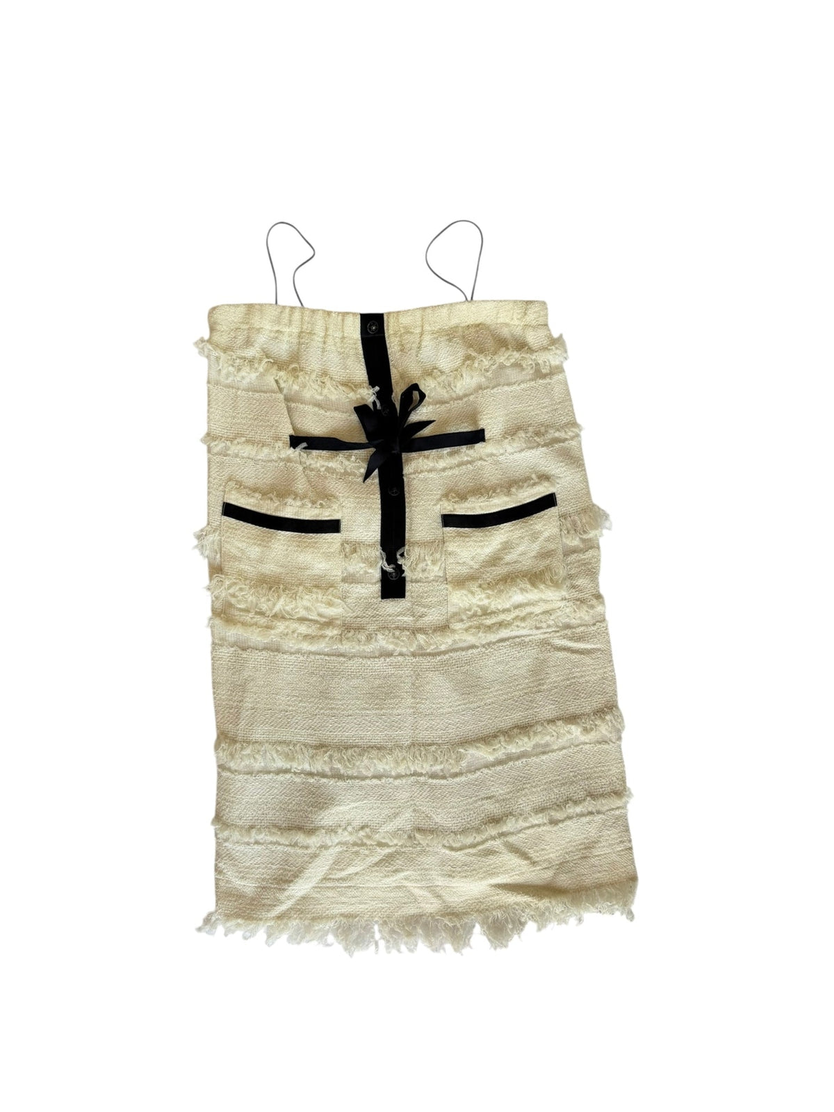 Chanel 2008 runway white wool and black bow dress (38)