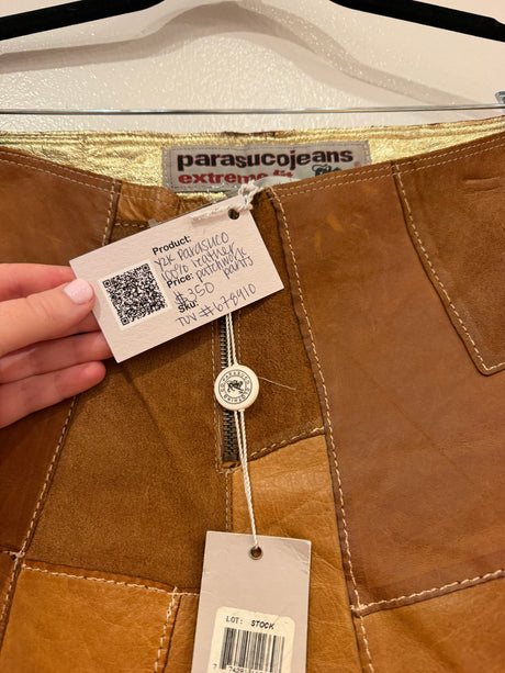 Y2K Parasuco 100% leather patch work  pants - TUV #678910