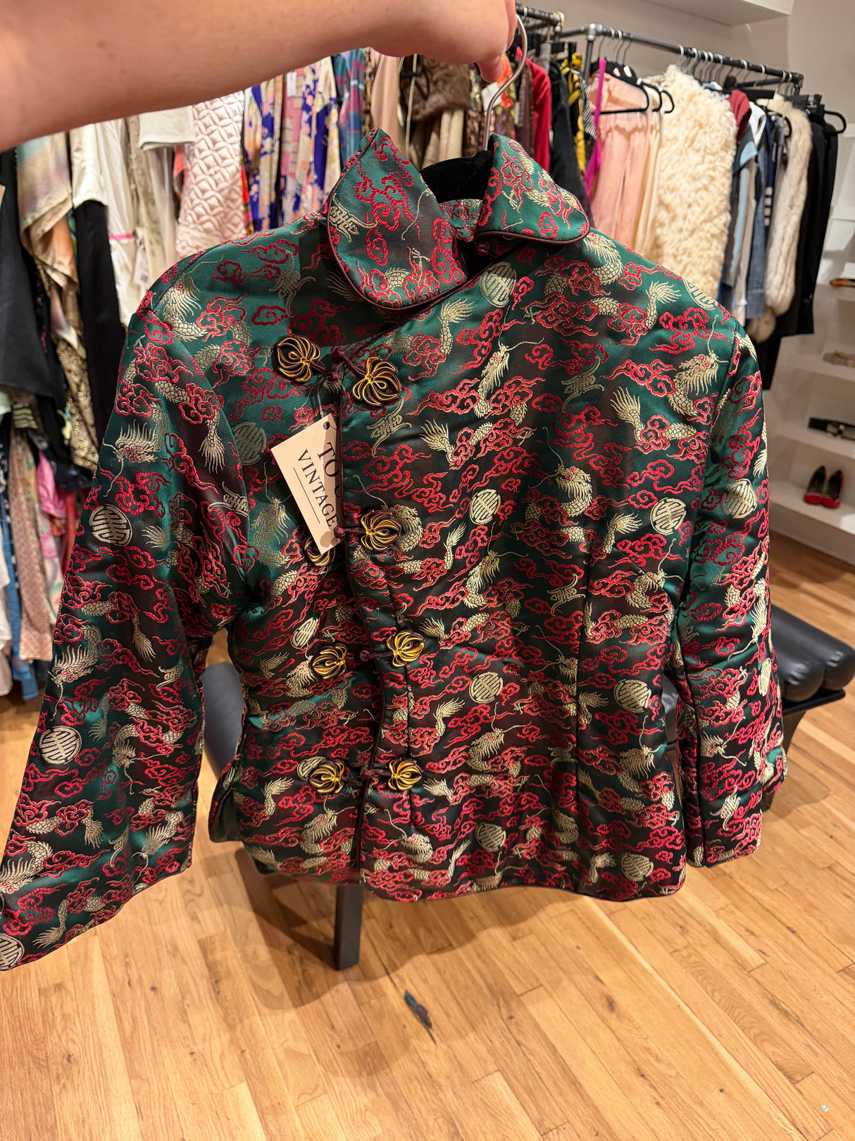 Green and red tang style jacket TUV #543215