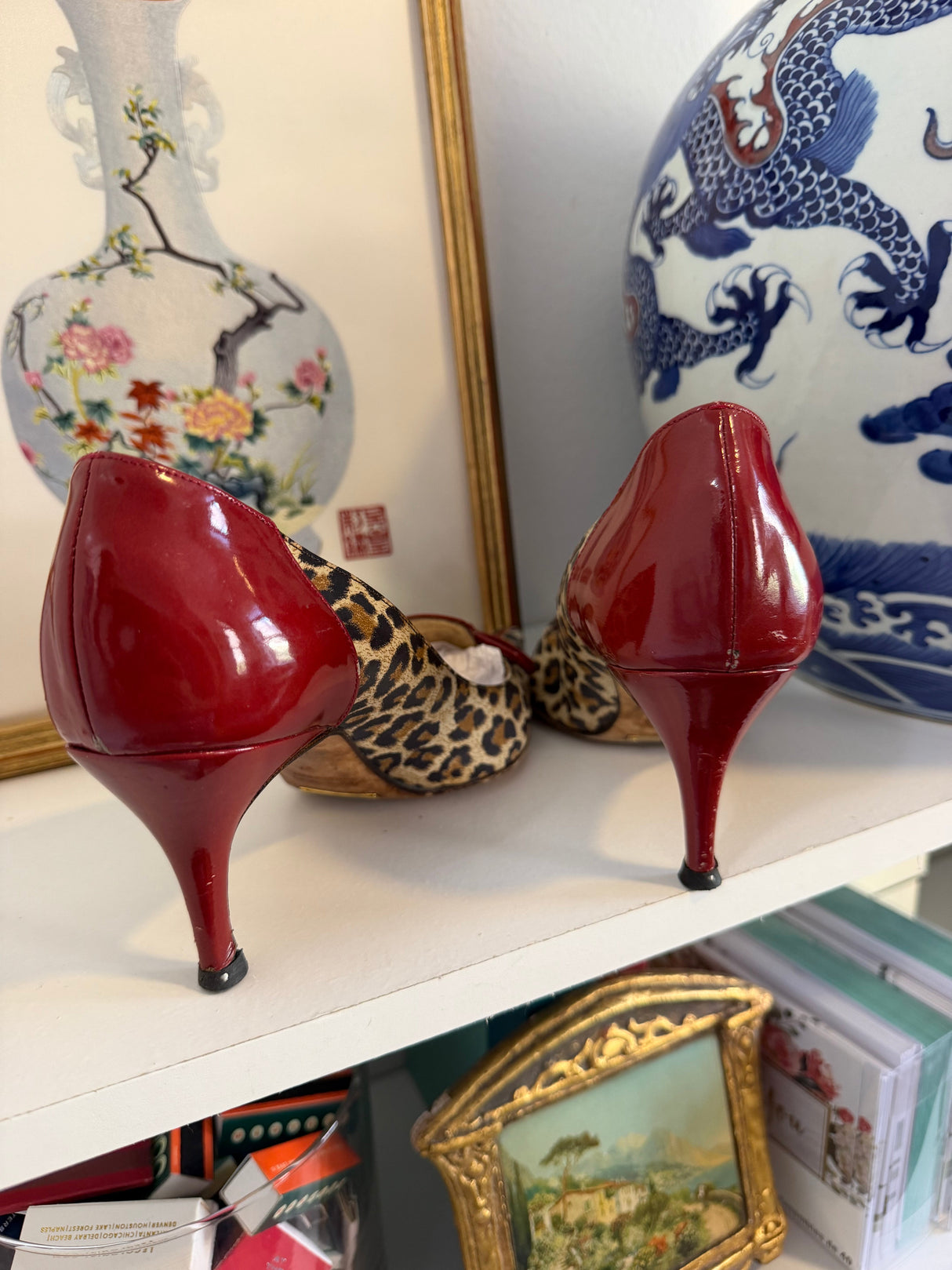 Dolce & Gabbana cheetah pumps with red bows - TUV #423412