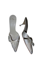 Delman white heels with bow (7)