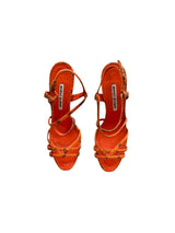 Manolo Blahnik orange snakeskin heels (41)