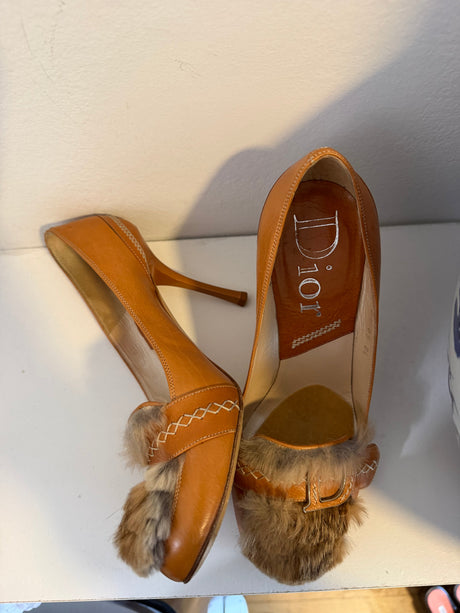 Vintage John Galliano era Christian Dior Fur Pumps size EU 37.5 - TUV #56832