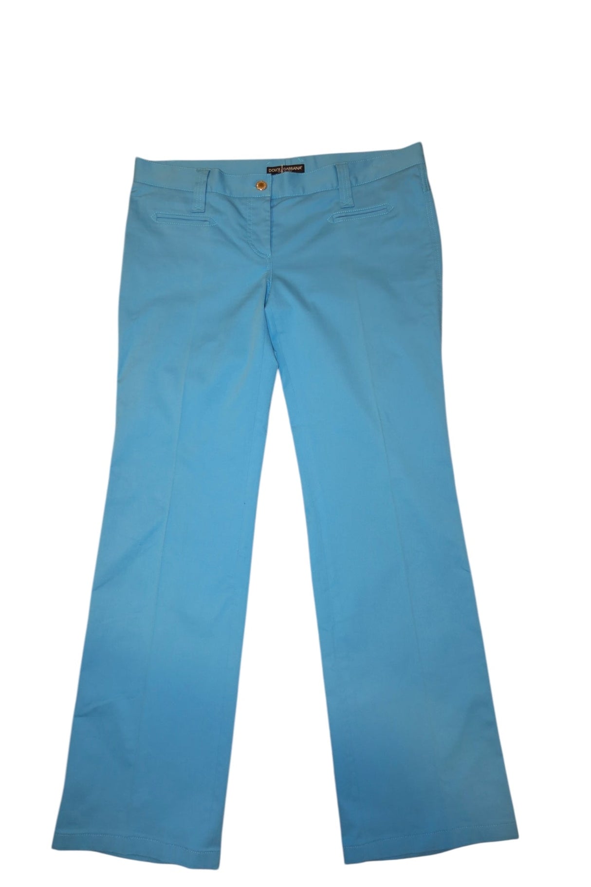 Dolce & Gabbana blue pants with DG rhinestone details