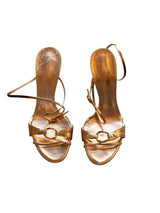 Giuseppe Zanotti rose gold heels with crystal embellished ring (6.5)