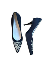 Escada black and white embroidery heels (6.5B)