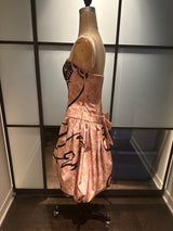 Moschino Size 6 Peach Strapless Funny Face Dress