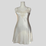 Silky sweetheart lace neckline slip