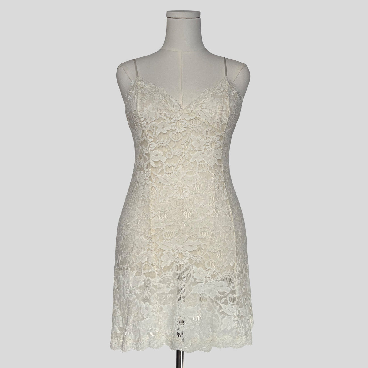 Sheer lace dress in white
