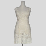 Sheer lace dress in white