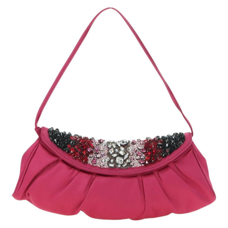Celine Pink Satin Crystal Shoulder Bag