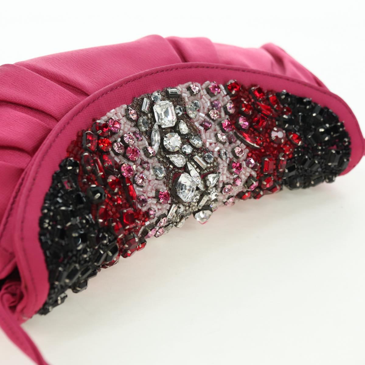 Celine Pink Satin Crystal Shoulder Bag