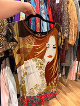Custo Barcelona woman shirt with brown details sku tuv #23