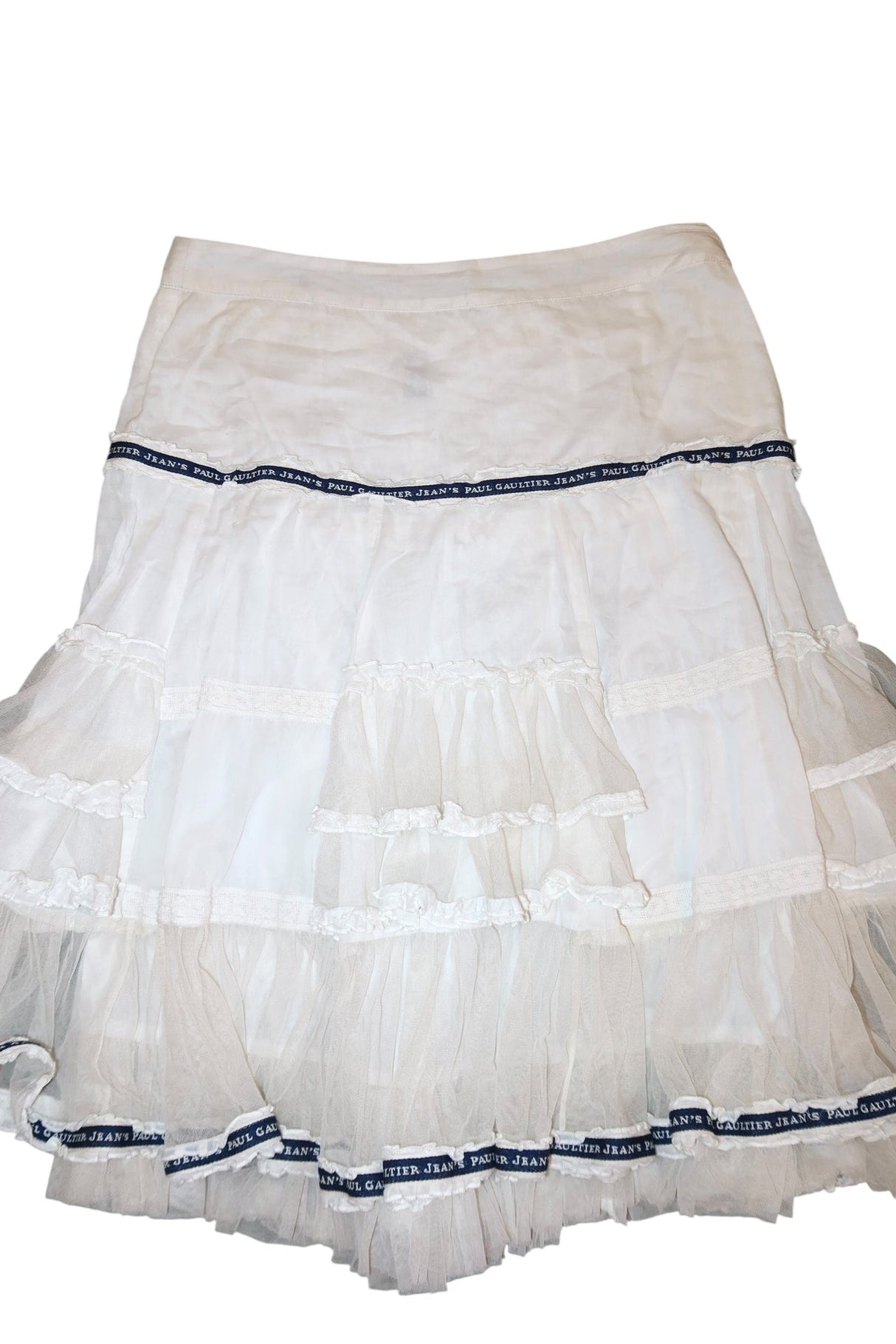 Jean Paul Gaultier white ruffle skirt