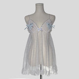 Bridal sheer polka dot heart bust babydoll