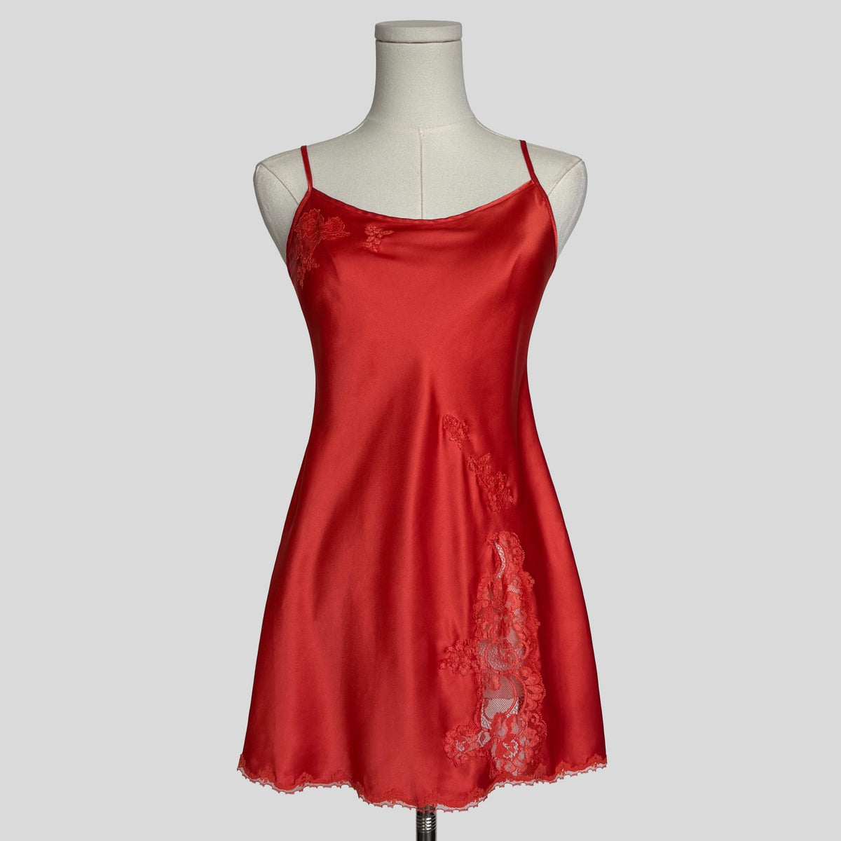 Fairy lace trim slip dress in orange