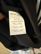 Maje Black & White Striped Ruffle Hem Skirt