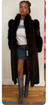 Rare dark mink with fox fur trim TUV #11