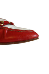 Celine red and white loafers with gold hardware (39)