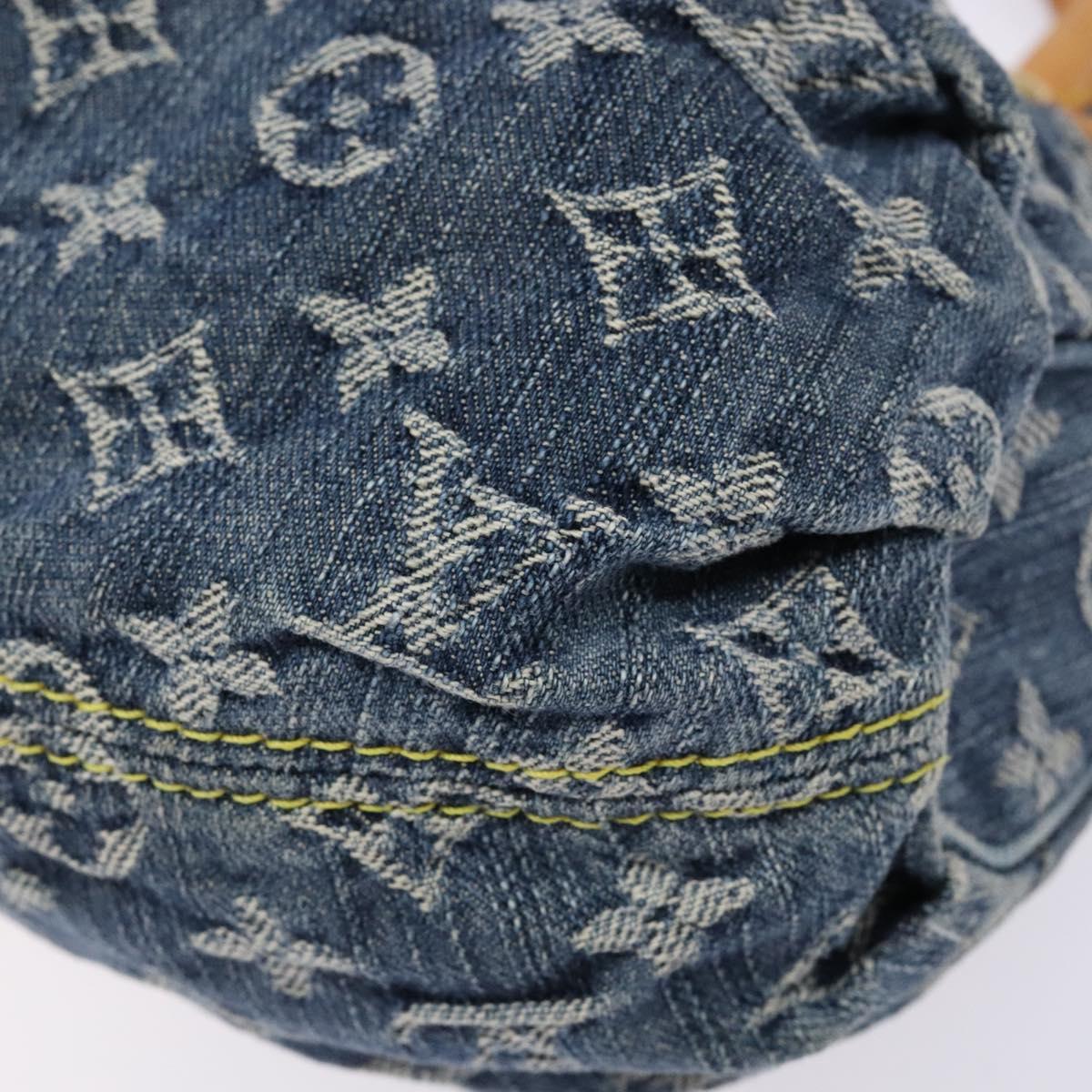 #61 Louis Vuitton Monogram Denim Preity Hand Bag Blue