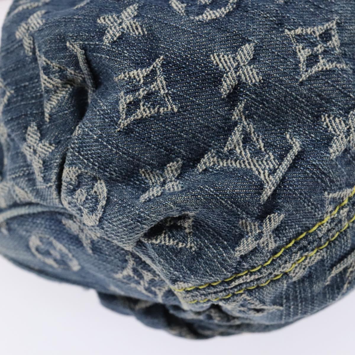 #61 Louis Vuitton Monogram Denim Preity Hand Bag Blue
