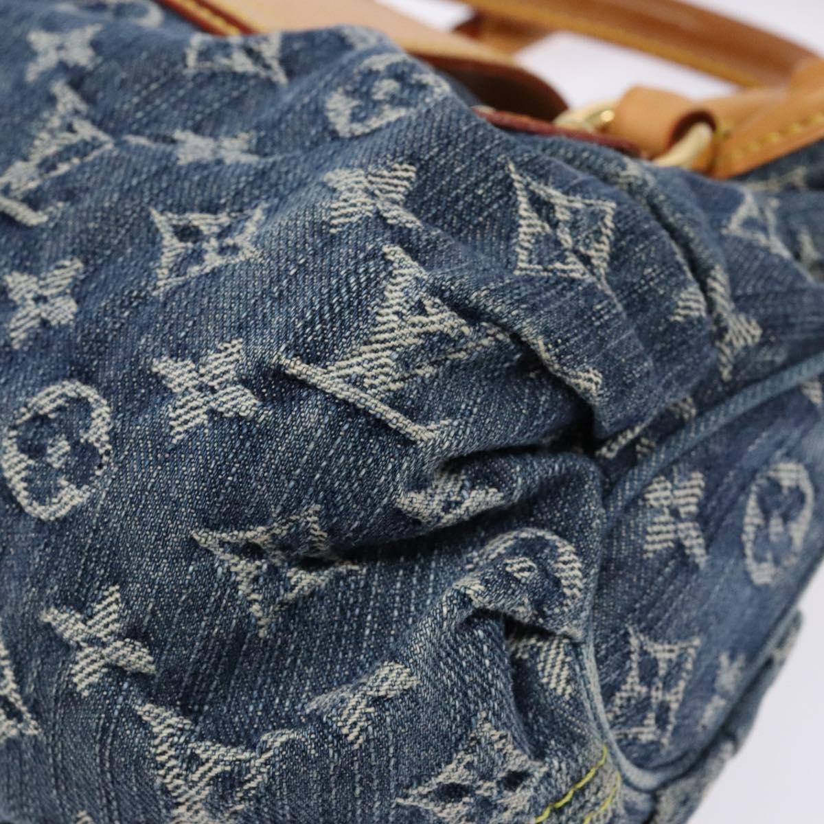 #61 Louis Vuitton Monogram Denim Preity Hand Bag Blue