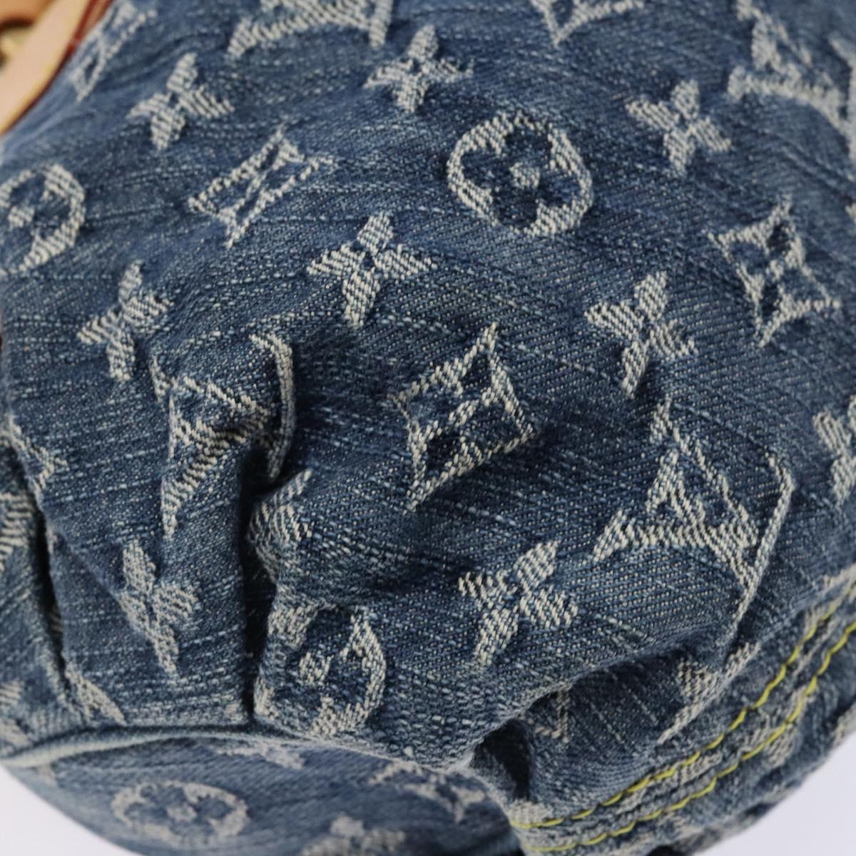 #61 Louis Vuitton Monogram Denim Preity Hand Bag Blue
