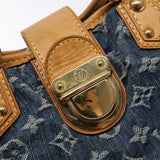 #61 Louis Vuitton Monogram Denim Preity Hand Bag Blue