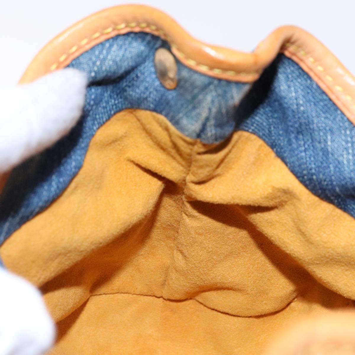 #61 Louis Vuitton Monogram Denim Preity Hand Bag Blue