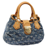 #61 Louis Vuitton Monogram Denim Preity Hand Bag Blue