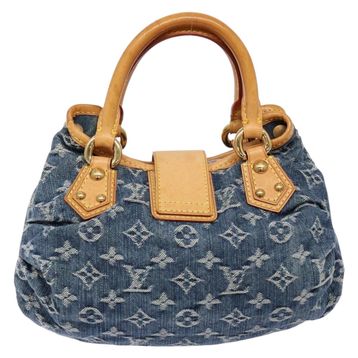 #61 Louis Vuitton Monogram Denim Preity Hand Bag Blue