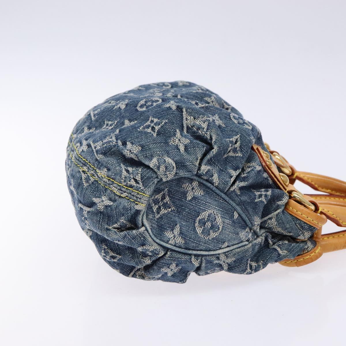 #61 Louis Vuitton Monogram Denim Preity Hand Bag Blue