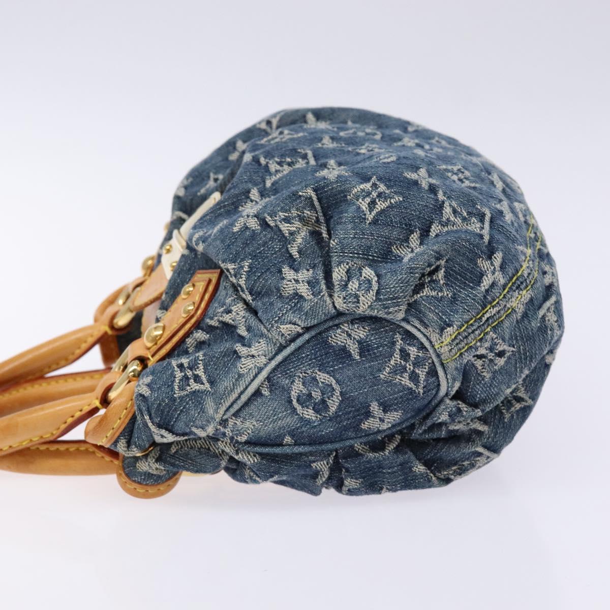 #61 Louis Vuitton Monogram Denim Preity Hand Bag Blue