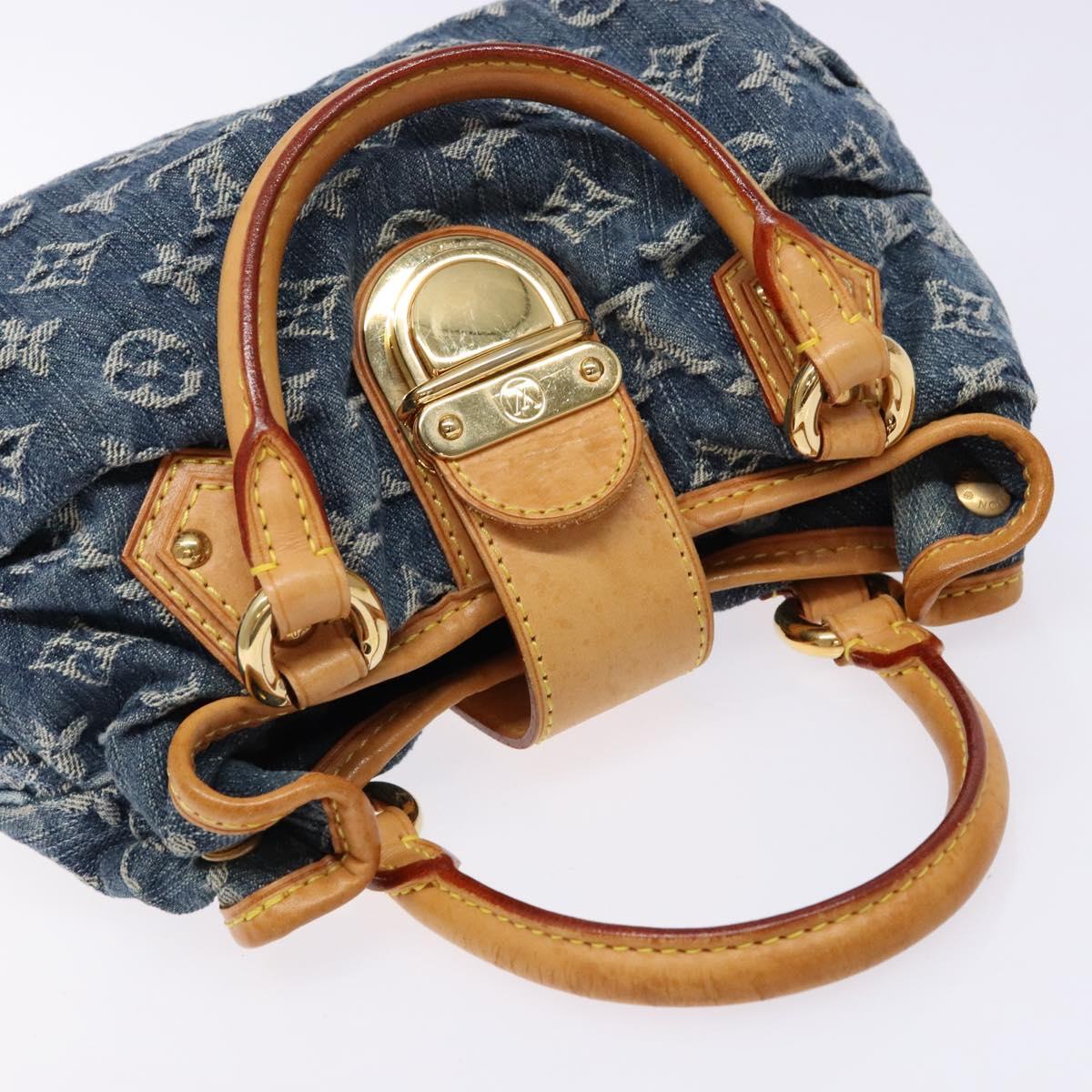#61 Louis Vuitton Monogram Denim Preity Hand Bag Blue