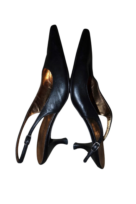 Dolce & Gabbana black leather slingback heels (35.5)