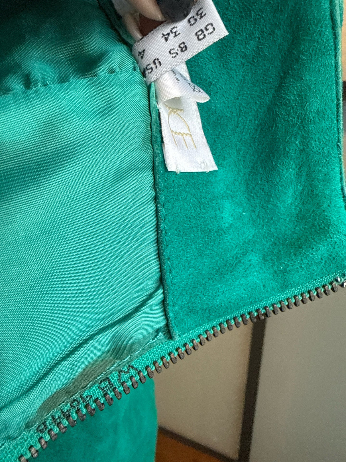 Complice Size 4 Teal Green Suede Pencil Skirt