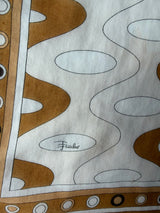 Vintage Emilio Pucci Brown/Mocha Cotton Scarf - 1960s/1970s era