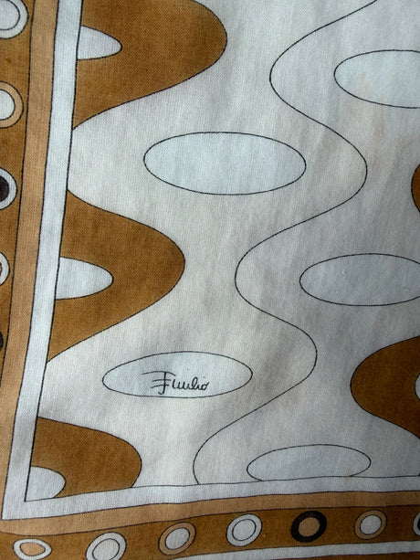 Vintage Emilio Pucci Brown/Mocha Cotton Scarf - 1960s/1970s era