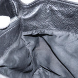 #63 Fendi Hand Bag Leather Black Silver