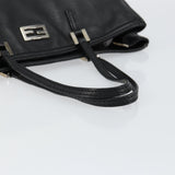 #63 Fendi Hand Bag Leather Black Silver