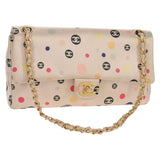 Chanel 2004 Pink Polka Dot Satin Flap Shoulder Bag