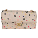 Chanel 2004 Pink Polka Dot Satin Flap Shoulder Bag