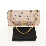 Chanel 2004 Pink Polka Dot Satin Flap Shoulder Bag