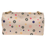 Chanel 2004 Pink Polka Dot Satin Flap Shoulder Bag